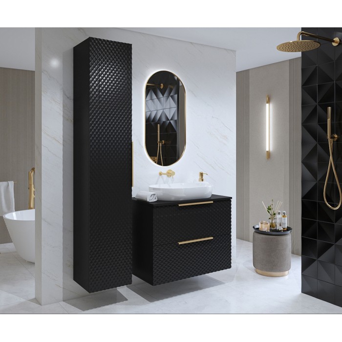 Badkamerkolom CHIC collectie zwart - Modern en elegant opbergen