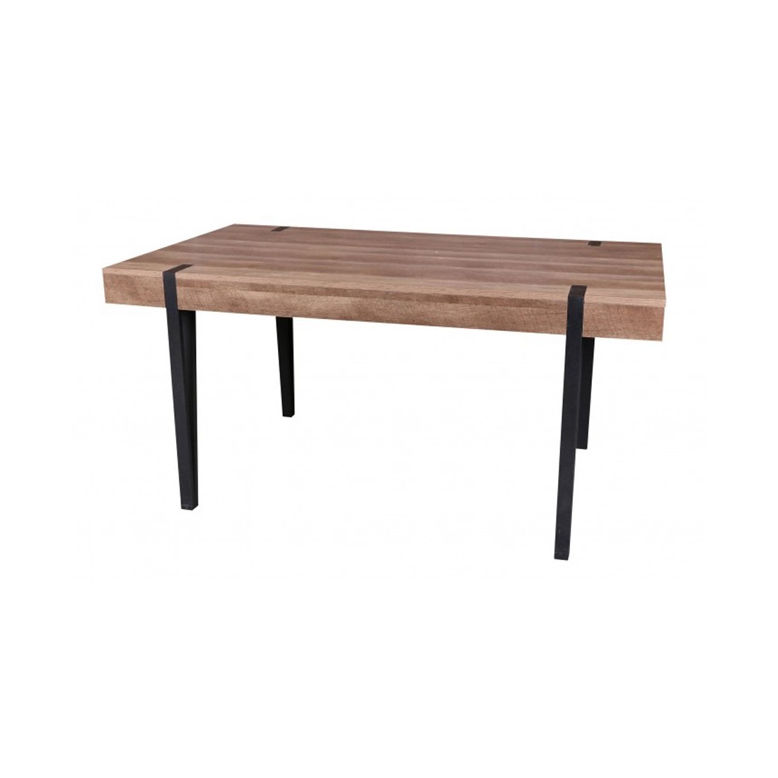 Tafel LOVY - Houtkleur met Zwarte Metalen Poten