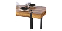 Tafel LOVY - Houtkleur met Zwarte Metalen Poten