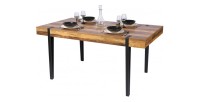 Tafel LOVY - Houtkleur met Zwarte Metalen Poten