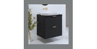 Unterschrank für das Badezimmer 60cm mit 2 Schubladen, Kollektion CHIC, Farbe Schwarz und Gold.