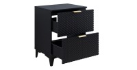 Unterschrank für das Badezimmer 60cm mit 2 Schubladen, Kollektion CHIC, Farbe Schwarz und Gold.