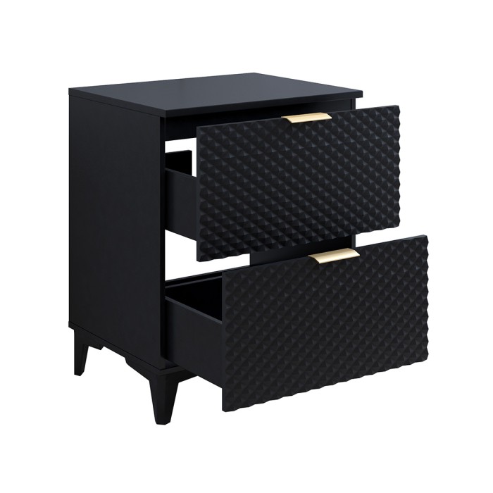 Mobile sottolavabo da bagno 60cm con 2 cassetti collezione CHIC color nero e dorato