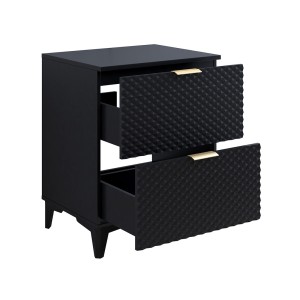 Unterschrank für das Badezimmer 60cm mit 2 Schubladen, Kollektion CHIC, Farbe Schwarz und Gold.