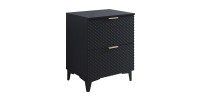 Unterschrank für das Badezimmer 60cm mit 2 Schubladen, Kollektion CHIC, Farbe Schwarz und Gold.