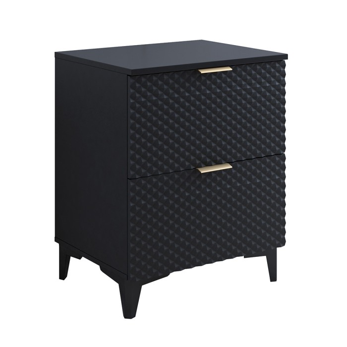 Mobile sottolavabo da bagno 60cm con 2 cassetti collezione CHIC color nero e dorato