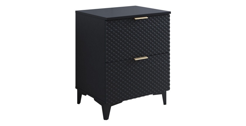 Unterschrank für das Badezimmer 60cm mit 2 Schubladen, Kollektion CHIC, Farbe Schwarz und Gold.
