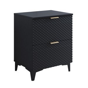 Unterschrank für das Badezimmer 60cm mit 2 Schubladen, Kollektion CHIC, Farbe Schwarz und Gold.