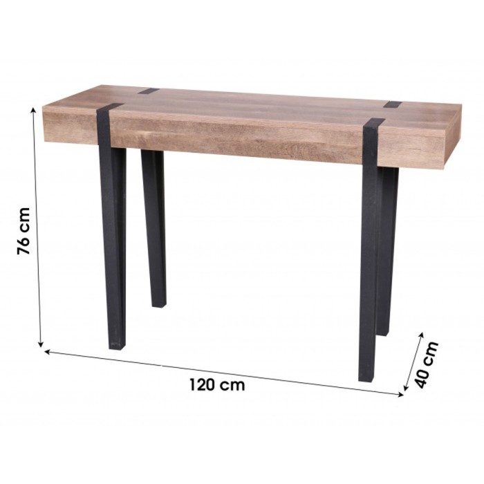 Console LOVY – Holz mit schwarzen Metallbeinen