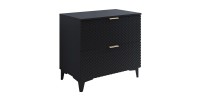Badmöbel mit Waschbeckenunterschrank 80cm mit 2 Schubladen, Kollektion CHIC, Farbe Schwarz und Gold