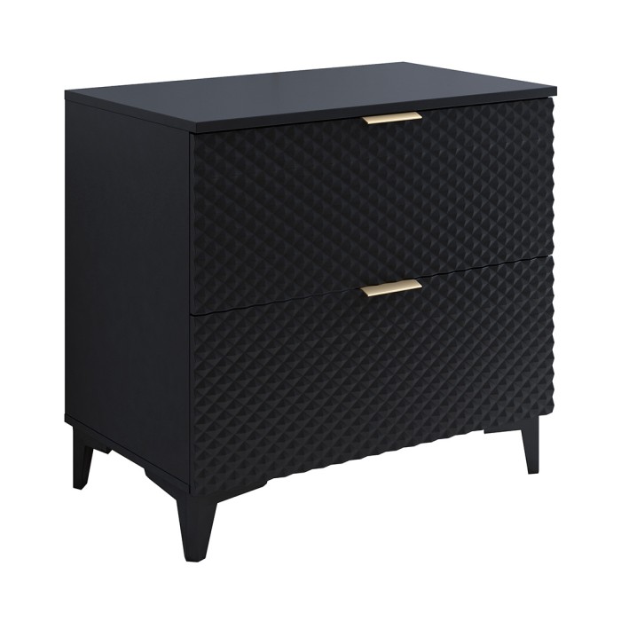 Mobile sottolavabo da bagno 80cm con 2 cassetti collezione CHIC colori nero e dorato