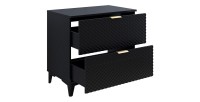 Badmöbel mit Waschbeckenunterschrank 80cm mit 2 Schubladen, Kollektion CHIC, Farbe Schwarz und Gold