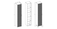 Columna de baño colección CHIC blanco y dorado - Almacenamiento moderno y elegante