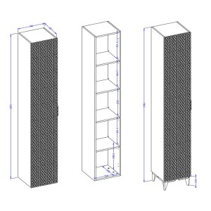 Columna de baño colección CHIC blanco y dorado - Almacenamiento moderno y elegante