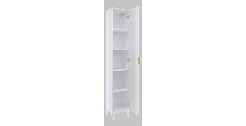 Columna de baño colección CHIC blanco y dorado - Almacenamiento moderno y elegante