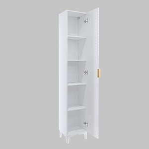 Columna de baño colección CHIC blanco y dorado - Almacenamiento moderno y elegante