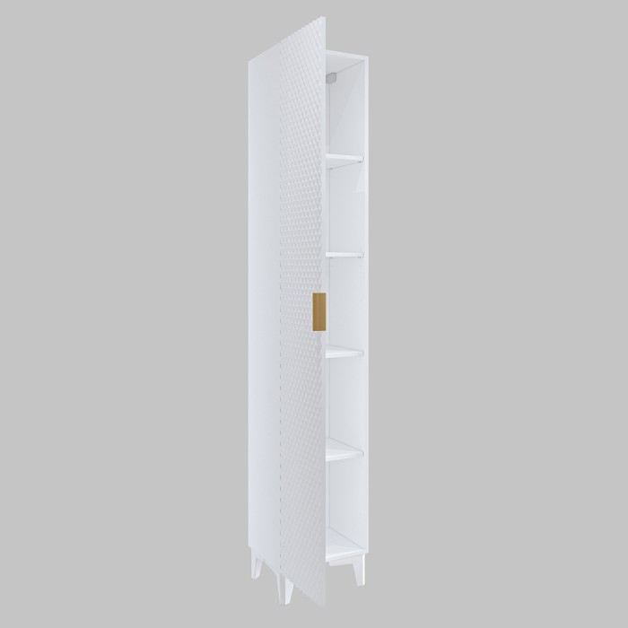 Colonne de salle de bain collection CHIC blanc et doré – Rangement moderne et élégant