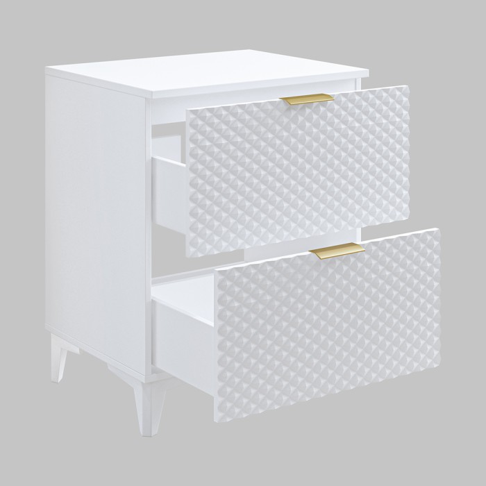 Mobile sottolavabo da bagno 60cm con 2 cassetti collezione CHIC colori bianco e dorato