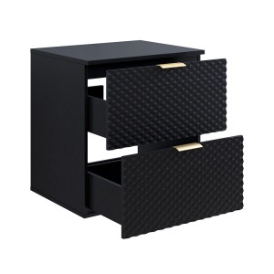 Set van 2 badkamermeubels uit de CHIC collectie in zwart en goud. Meubel onder wastafel