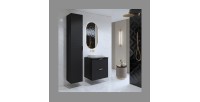 Ensemble de 2 meubles de salle de bain collection CHIC coloris noir et doré. Meuble sous vasque