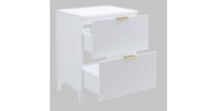 Ensemble de 2 meubles de salle de bain collection CHIC coloris blanc et doré. Meuble sous vasque