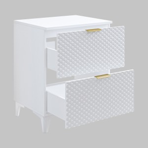Ensemble de 2 meubles de salle de bain collection CHIC coloris blanc et doré. Meuble sous vasque