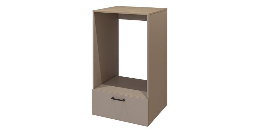 Waschmaschinenschrank aus der WASHING-Kollektion – 1 Schublade – Taupe und Eiche