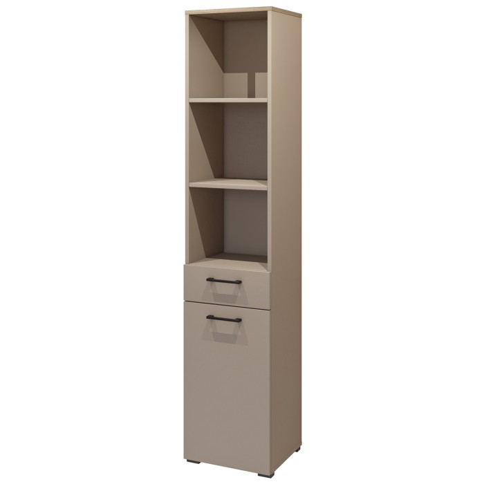 Set di mobili da bagno per lavatrice e asciugatrice collezione WASHING – Taupe e quercia
