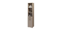 Conjunto de muebles de almacenamiento para lavadora y secadora, colección WASHING – Color topo y roble.