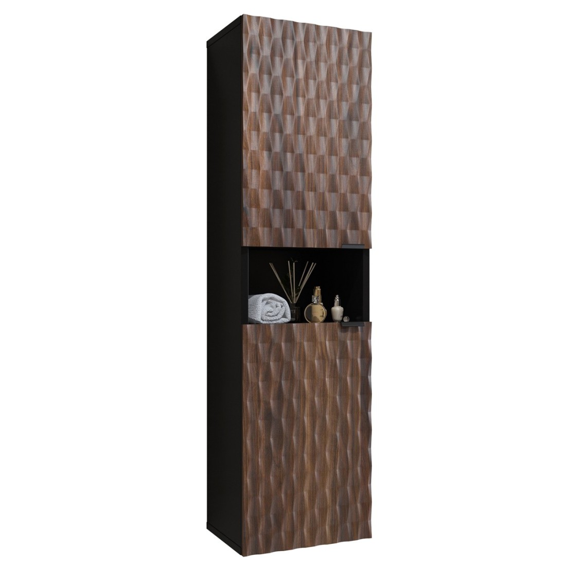Colonna per il bagno collezione KING - Rovere scuro e nero