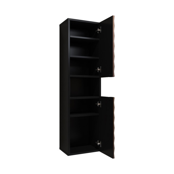 Kolomkast badkamer collectie KING - Donker eiken en zwart