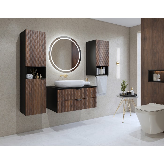 Mobile sottolavabo collezione KING – Rovere scuro e nero