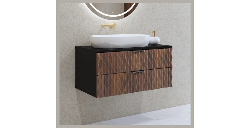 Waschtischunterschrank Kollektion KING – Dunkle Eiche und Schwarz – 60 cm