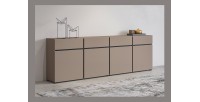 Buffet XL kleur beige en zwart 225cm collectie HAVANA. Dressoir design met 4 deuren en 4 laden.