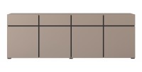 Buffet XL kleur beige en zwart 225cm collectie HAVANA. Dressoir design met 4 deuren en 4 laden.