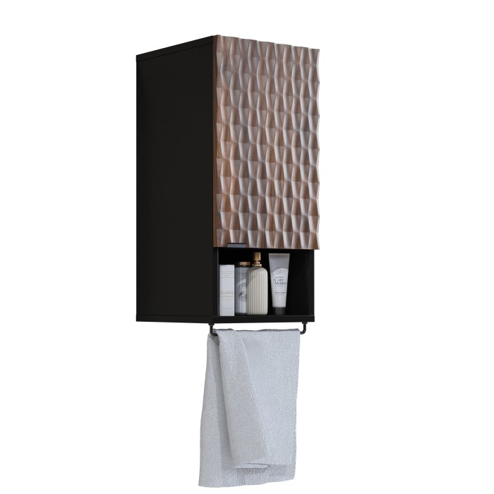 Meubel voor de badkamer collectie KING - Donkere eik en zwart