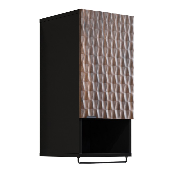Meubel voor de badkamer collectie KING - Donkere eik en zwart