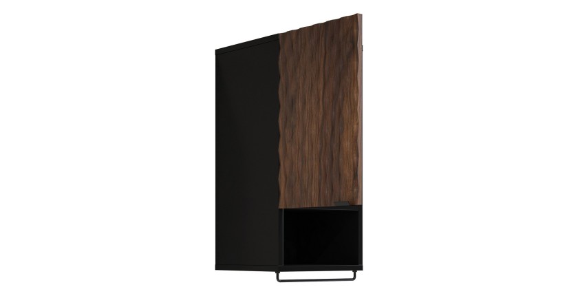 Set di 3 mobili da bagno KING – Rovere scuro e nero - 80 cm