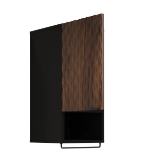 Set di 3 mobili da bagno KING – Rovere scuro e nero - 80 cm