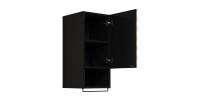 Set di 3 mobili da bagno KING – Rovere scuro e nero - 80 cm