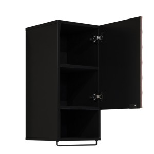 Set di 3 mobili da bagno KING – Rovere scuro e nero - 80 cm
