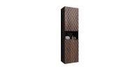 Set di 3 mobili da bagno KING – Rovere scuro e nero - 80 cm