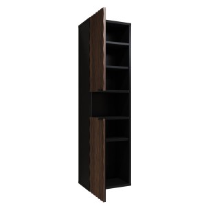 Set di 3 mobili da bagno KING – Rovere scuro e nero - 80 cm