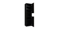 Set di 3 mobili da bagno KING – Rovere scuro e nero - 80 cm