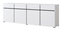 Buffet XL in Weiß und Schwarz, 225 cm, Kollektion HAVANA. Sideboard im Design mit 4 Türen und 4 Schubladen.