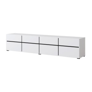Mueble para TV XL en colores blanco y negro 225cm colección HAVANA. Mueble de diseño con 4 puertas y 4 cajones.