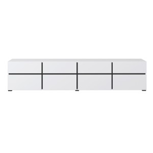 Mueble para TV XL en colores blanco y negro 225cm colección HAVANA. Mueble de diseño con 4 puertas y 4 cajones.
