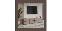 Mobile TV XL colore beige e nero 225cm collezione HAVANA. Mobile design con 4 porte e 4 cassetti.