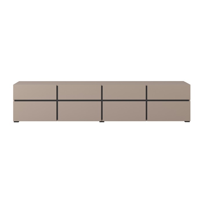 Mobile TV XL color beige e nero 225cm collezione HAVANA. Mobile design con 4 porte e 4 cassetti.