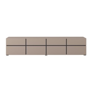 Mobile TV XL colore beige e nero 225cm collezione HAVANA. Mobile design con 4 porte e 4 cassetti.